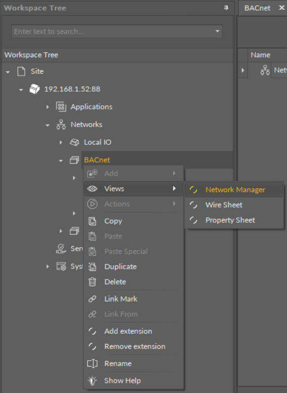 17 Opening BACnet Network Manager.png
