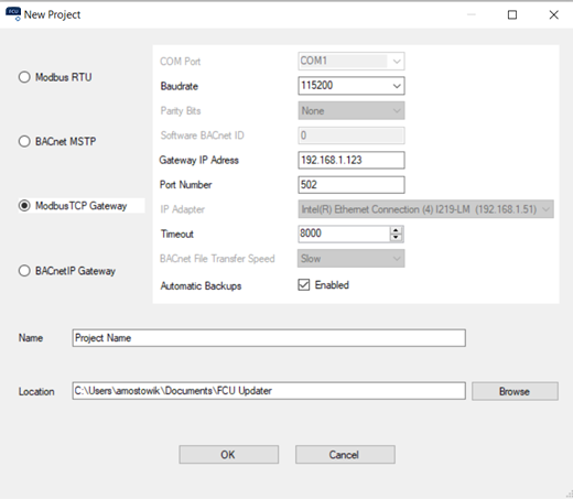 24e Creating new project for the iSMA Modbus Tunnel.png